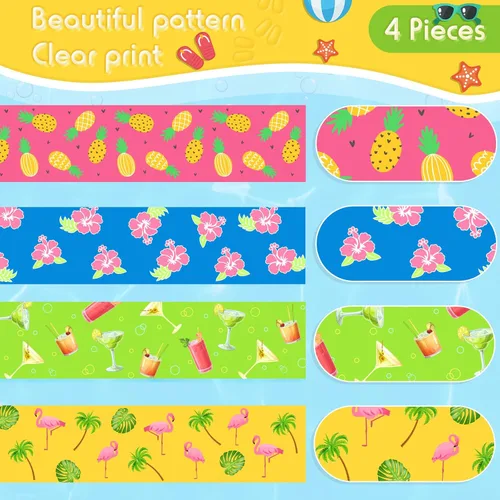Miniatura 3 de Boao 4 Piezas Bandas de Toalla Grandes para Sillas de Playa 15.75" x 1.97" Bandas de Toalla para Sillas de Crucero Clips Elásticos a Prueba