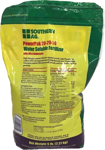 Miniatura 2 de Southern Ag PowerPak 20-20-20 Fertilizante soluble en agua con micronutrientes (5 LB)