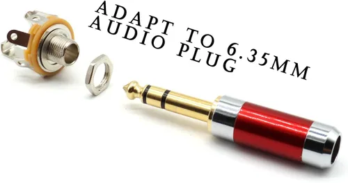 Miniatura 4 de LOCHSOEL Enchufes de montaje en panel de enchufe estéreo hembra de 0.250 in (1/4 pulgadas), cables de conexión, adaptador de conector de micrófono