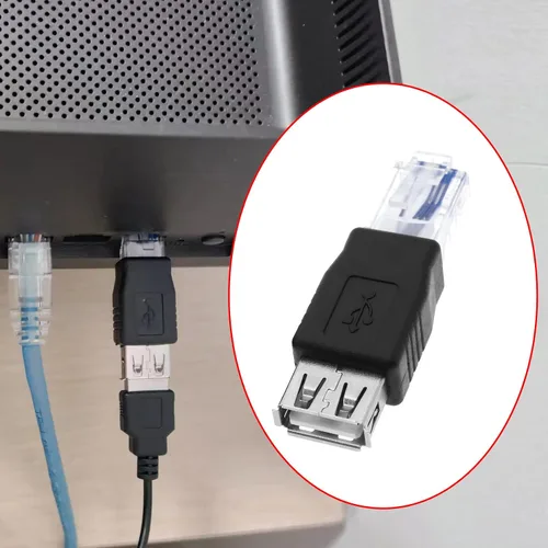 Miniatura 3 de Paquete de 4 adaptadores Ethernet a USB - USB 2.0 hembra a conector Ethernet RJ45 - Negro