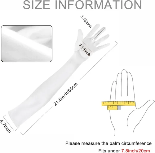 Miniatura 4 de Guantes largos de fiesta de ópera para mujer, guantes de satén de los años 20 y 20, disfraces hasta el codo, vestido de noche nupcial, 22 pulgadas