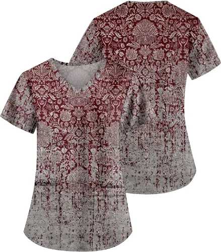 Miniatura 2 de Ropa quirúrgica para mujer, cómoda, ligera, duradera, suave, elástica, con cuello en V, camiseta médica