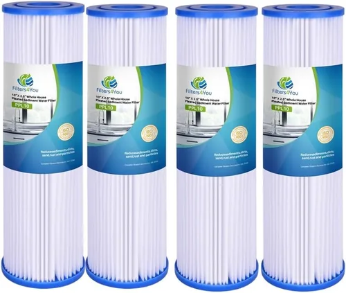 CFS Filtro de agua de sedimentos de poliéster plisado de 10 pulgadas x 2.5 pulgadas, prefiltro universal para toda la casa compatible con AO Smith
