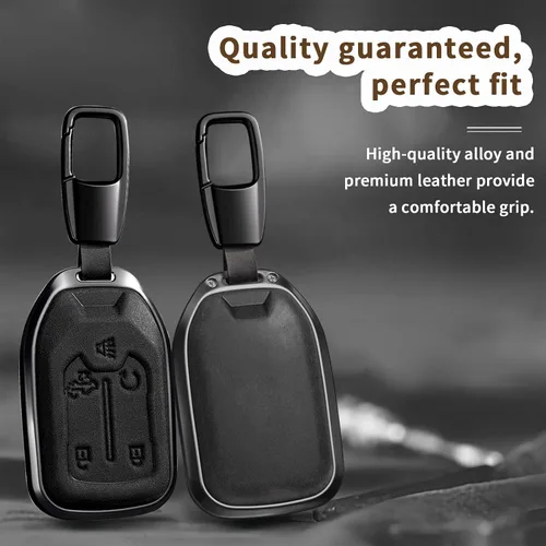 Miniatura 5 de PEICHI Funda para llavero de cuero para automóvil para 2019-2023 Silverado Suburban Tahoe Acadia Terrain Yukon Key Sierra 1500 2500HD 3500HD