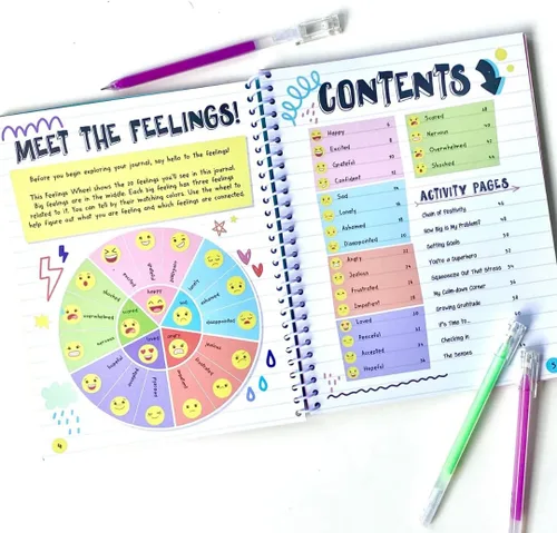 Miniatura 5 de Diario de Expresión de Sentimientos hand2mind, Diario de Emociones para Niños con Rueda de Sentimientos, Libros de Aprendizaje Social Emocional