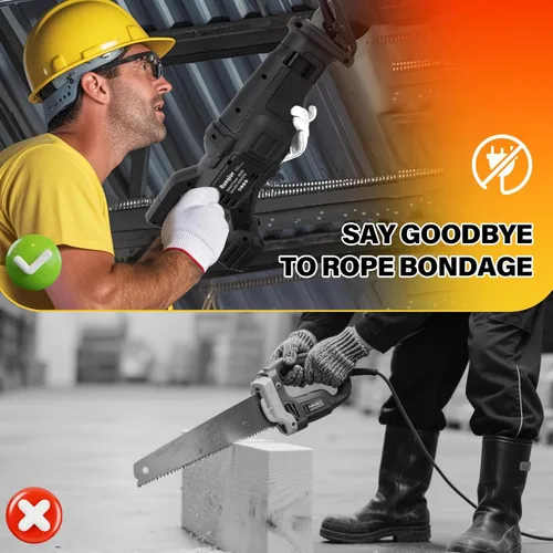 Miniatura 4 de Sierra recíproca inalámbrica compatible con batería Dewalt de 20 V, sierra recíproca de potencia, motor sin escobillas 0-4000SPM para madera, metal
