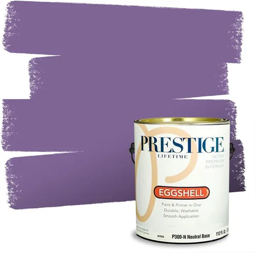 Miniatura 6 de PRESTIGE Pinturas de pintura interior e imprimación en uno, 1 galón, plano, combinación comparable de Sherwin Williams* Kimono Violet*