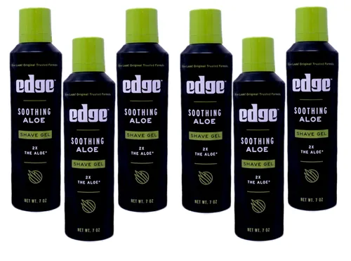 Gel de afeitado calmante Aloe Gel de afeitado para hombre de Edge, 7 onzas (paquete de 6)