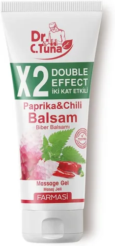 FARMASi Dr. C. Tuna Paprika & Chili Balsam 2X Gel de masaje de doble efecto, gel corporal de hierbas de calentamiento intenso para después del