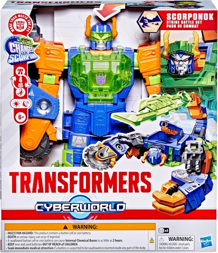 Miniatura 2 de Transformers CYBERWORLD - Juego de batalla Scorponok Strike, juego de figuras de acción de conversión con luces y sonidos, juguetes robot para niños