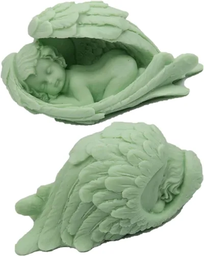 Miniatura 6 de Molde de silicona para velas de ángel durmiente, molde de jabón de silicona Baby Angel para fondant, molde para hornear pasteles de chocolate
