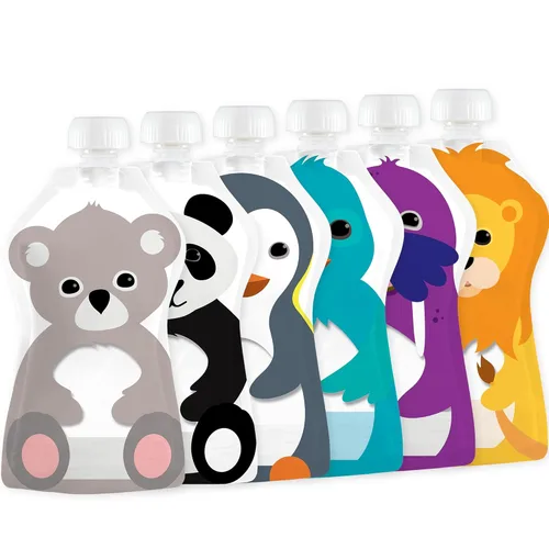 Miniatura 9 de Bolsas de almacenamiento de alimentos reutilizables Squooshi para bebés y niños pequeños Plástico libre de BPA, apto para alimentos, apto