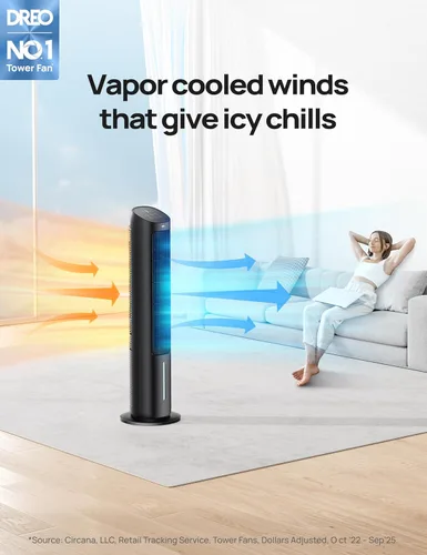 Miniatura 2 de Dreo Ventiladores de Aire Acondicionado Portátiles, Ventiladores de Pie de 40" que Soplan Aire Frío, AC Portátil, Enfriador de Aire Evaporativo