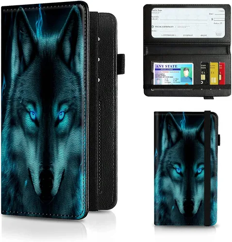 Miniatura 144 de Funda para chequera para hombres y mujeres, cartera de cuero RFID con ranuras para tarjetas de crédito, soporte de cheques duplicados personales