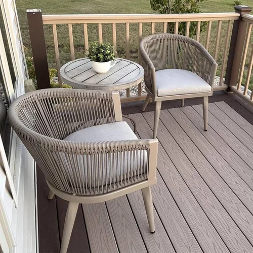 Miniatura 16 de PURPLE LEAF Silla de comedor al aire libre, 2 piezas, para todo tipo de clima, mimbre de mimbre, marco de aluminio, silla de comedor para patio