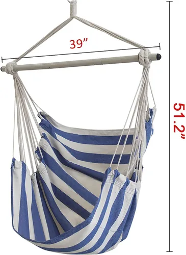 Miniatura 6 de ADVOKAIR Hamaca - Silla colgante grande, suave, cómoda, duradera, 2 asientos incluidos