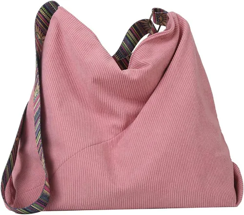 Bolso de mano de pana para mujer, bolso de hombro grande, bolso elegante casual, bolso de pana, bolso de viaje para el trabajo
