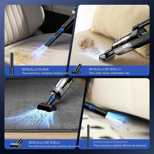 Miniatura 4 de MONOZEL Aspiradora de Coche Portátil Inalámbrica, 18000Pa 2 en 1 Aspiradora y Soplador de Aire, Motor sin Escobillas de 130W Aspiradora de Mano