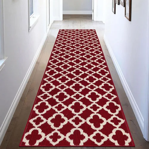 Miniatura 35 de U'Artlines Alfombra de pasillo larga para pasillo de 2 x 8 pies, antideslizante, alfombra de piso de cocina, patrón geométrico beige, lavable a