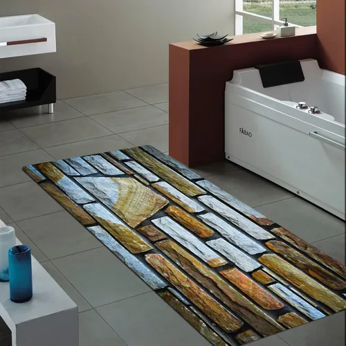 Miniatura 2 de Alfombra antideslizante de espuma de esponja de pelo bajo para puerta de baño, alfombras separadas a prueba de deslizamiento, alfombra de ilusión