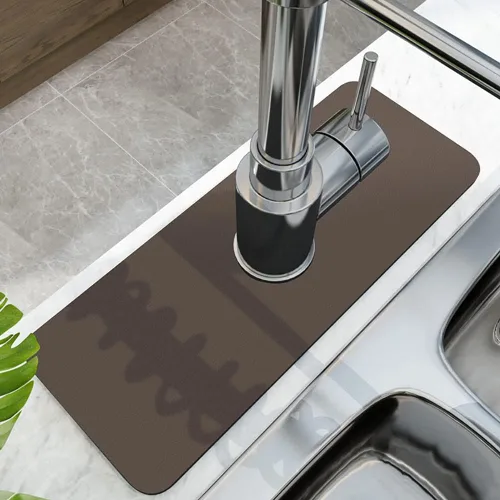 Miniatura 2 de Tapete absorbente de grifo, protector contra salpicaduras para grifo de fregadero de cocina, atrapa goteo de grifo de microfibra para encimeras