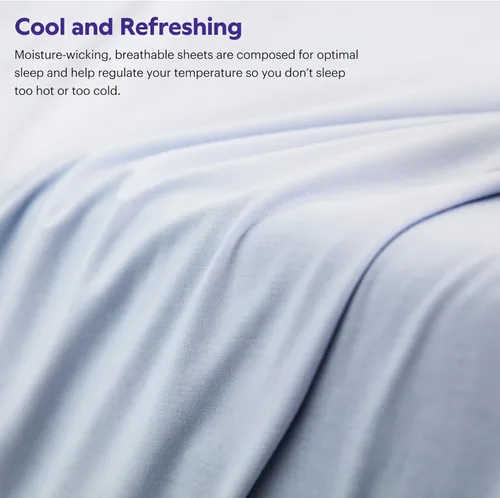 Miniatura 4 de Purple SoftStretch - Sábanas California King, mezcla de rayón, absorben la humedad, morado oscuro, se adapta a todos los colchones, elásticas