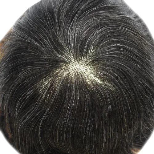 Miniatura 5 de Pieza de pelo de tupé para hombre, cabello humano real, frontal, línea capilar natural, sistema de reemplazo para hombres, unidades de cabello