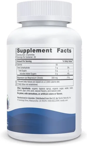Miniatura 2 de Nordic Naturals Gomitas de magnesio para adultos, sabor a arándano y lavanda - 60 gomitas - Suplemento vegano de magnesio para la mente, el estado