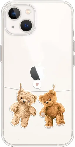 Miniatura 7 de Blingy's Funda para iPhone 14, divertido estilo gato, lindo diseño de animales de dibujos animados, transparente, suave TPU funda protectora