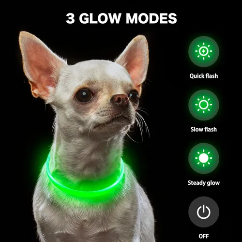 Miniatura 5 de BSEEN Collar LED para Perro - Collar LED para Perro Recargable Resistente al Agua - Collar LED para Mascotas de TPU Cortável para Perros Pequeños