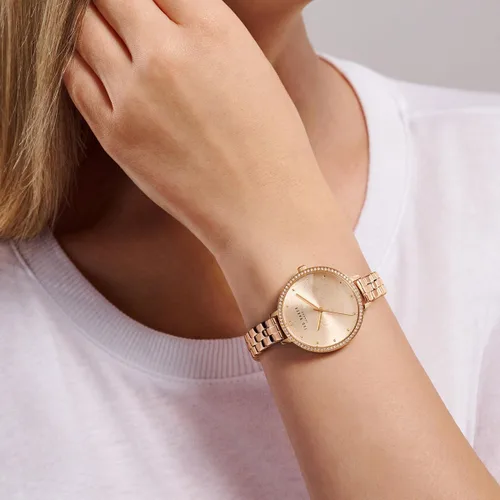 Miniatura 5 de Ted Baker Reloj de pulsera de oro rosa de acero inoxidable para mujer (Modelo BKPDSS3049I), Oro Rosa, Moderno