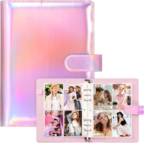 Miniatura 21 de Carpeta para tarjetas fotográficas A5 Kpop con 30 páginas de tarjetas de 4 bolsillos, Carpeta A5 de 6 anillos álbum coleccionador de tarjetas