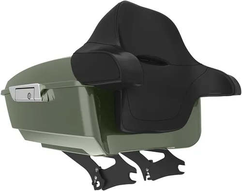 Miniatura 211 de King Tour Pack para Harley Alpine Green, cierre de paquete turístico, portaequipajes superior, soporte de montaje negro, placa de metal para Harley