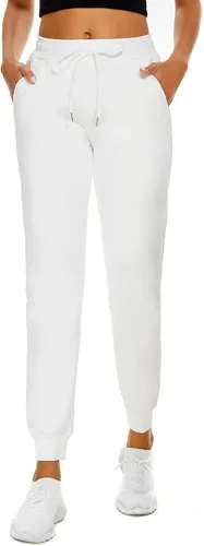 Miniatura 41 de MOUEEY Pantalones deportivos súper cálidos con forro de sherpa para mujer, pantalones deportivos de forro polar con bolsillos con cremallera