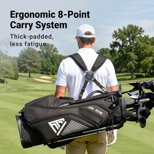 Miniatura 6 de ASK ECHO Golf ST-14 Bolsa híbrida con divisores de longitud completa de 14 vías y clip de putter rápido