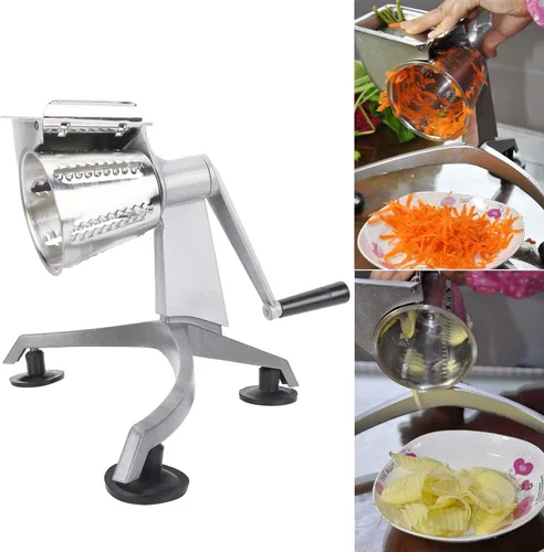 Miniatura 4 de Rallador rotativo de queso, con 5 ralladores manuales de tambor multifuncional, rallador de tambor de alimentos, máquina de ensalada de mandolina