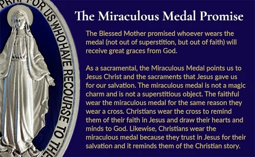Miniatura 4 de Bovemee Medallas Milagrosas extra grandes de 3.5 pulgadas chapadas en plata, Colgante Dorado Medalla de la Virgen Milagrosa Amuleto Regalos Católicos