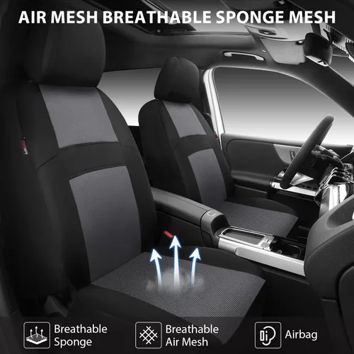 Miniatura 2 de CAR PASS Fundas de Asiento de Automóvil de Malla de Aire Solo para Asientos Delanteros, Fundas de Asiento Universales para Automóvil que se Ajustan