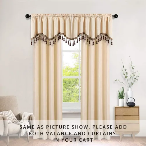 Miniatura 6 de Cortinas de doble cara de felpilla para cortina de cocina, cenefa para sala de estar