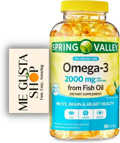 Miniatura 5 de Spring Valley Omega 3 Aceite de pescado máximo 2000 mg 180 cápsulas blandas + pegatina me Gusta