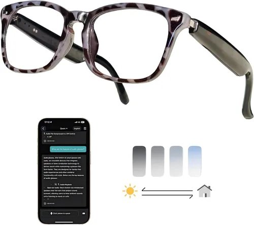 Miniatura 15 de Lentes de traducción Bluetooth inalámbricos inteligentes AI para hombres/mujeres con altavoces/Bluetooth y más de 140 idiomas traducción