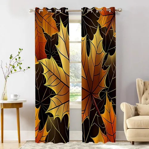 Miniatura 60 de Shrahala Art Nouveau Floral Pattern Blackout Curtain Tiers, Delicate Vine and Flower Design Kitchen Valance Light Blocking Tier Drapes with Rod