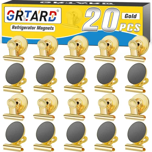 Miniatura 21 de Grtard Paquete de 12 clips magnéticos, imanes de nevera, clips magnéticos fuertes resistentes, clip magnético para pizarra blanca para oficina, Negro