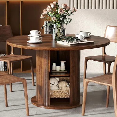 Miniatura 5 de SoarFlash Juego de mesa de cocina y sillas para 4, juego de mesa de comedor de 47 pulgadas para 4 personas con sillas tapizadas de terciopelo, juego