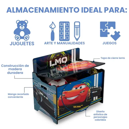 Miniatura 3 de Delta Children Caja de juguetes de lujo, Disney/Pixar Cars
