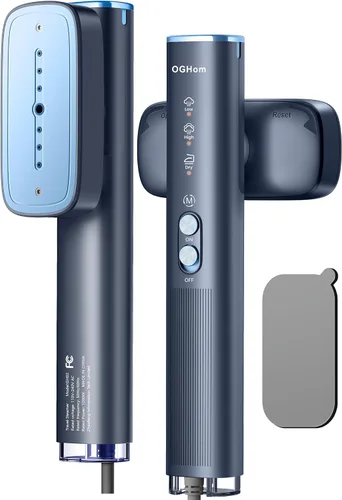 Miniatura 10 de OGHom Vaporizador para ropa, vaporizador de viaje de 110-240 V y plancha 2 en 1, potente vapor de 1000 W, removedor de arrugas de prendas portátil