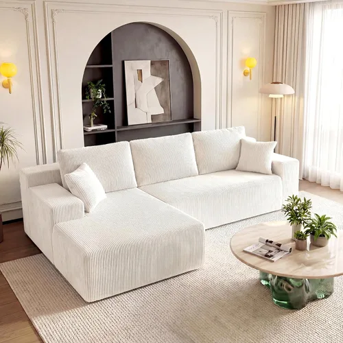 Miniatura 17 de Sofás seccionales sin hueso de 106 pulgadas para sala de estar, sofá modular en forma de U con asiento profundo, otomana extraíble, sofá de 4 plazas