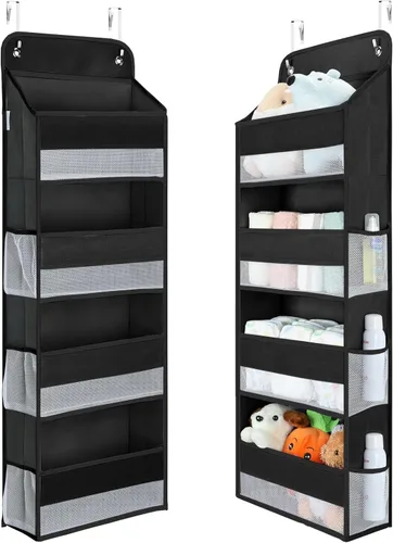Miniatura 12 de Yecaye Organizador colgante sobre la puerta, 1 paquete, 35.2 libras de carga de juguetes de peluche, organizadores de baño a prueba de columpios