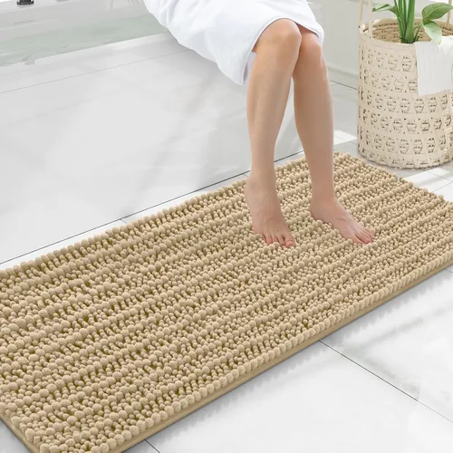 Miniatura 13 de Smiry Alfombras de Baño 24x16 pulgadas, Alfombras de Baño de Chenilla Extra Suaves y Absorbentes, Respaldo de Goma Antideslizante, Lavable a Máquina