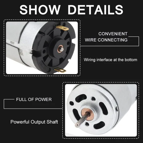 Miniatura 3 de ChgImposs RS360 DC Motor 6-12V 12000-24000RPM Cepillo de carbono de alta velocidad Micro motor con anillo de protección para juguetes de bricolaje